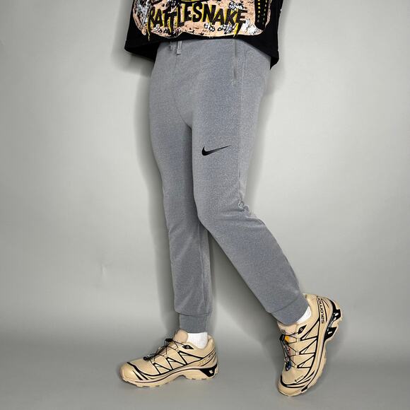 Nike Other - Vintage Y2K Nike Sweatpants Mens XL Grey Black Swoosh Dri Fit Cotton Joggers